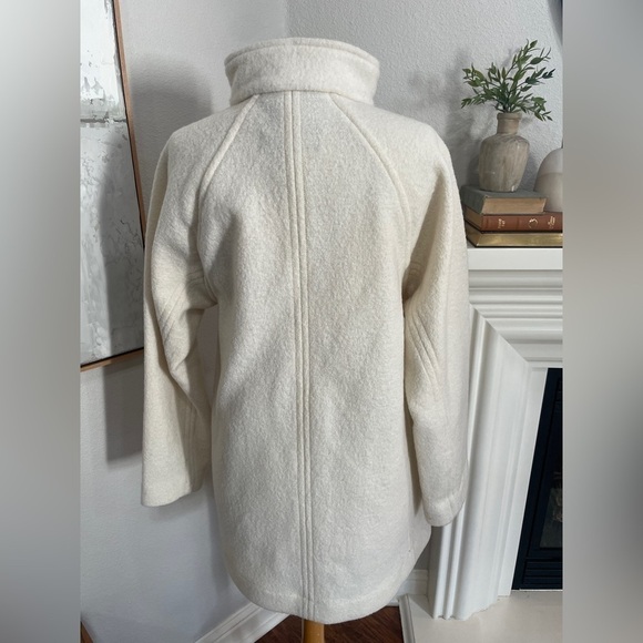 J Crew Italian Boiled Wool Ivory Coat - Picture 4 of 5